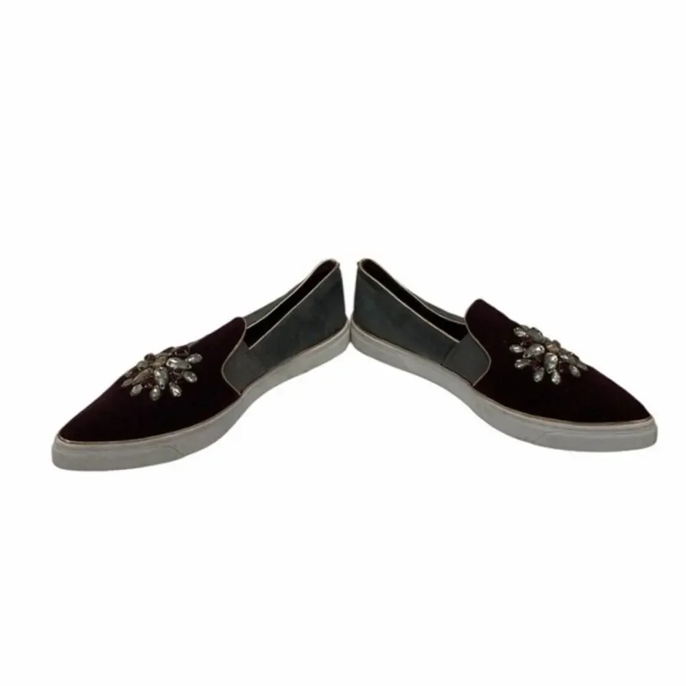 Ted Baker London Kulei Jewel-Embellished Velvet & Suede Slip-On Sneakers - Picture 3 of 7